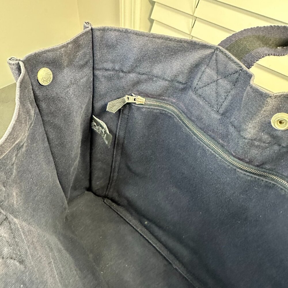 🖤 HERMÈS FOULE MM TOTE - BLACK NAVY HANDBAG 🖤 - Picture 11 of 13